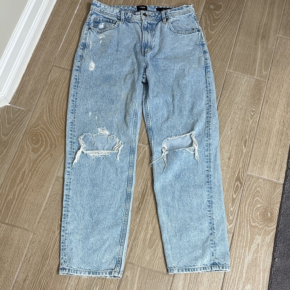 Cotton On Baggy Light Blue Distressed Jeans - Picture 1 of 9